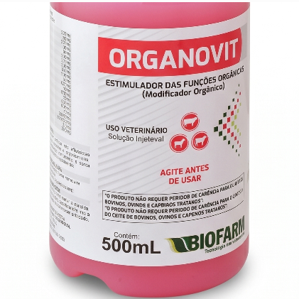 Kit 3 Organovit 500ml Biofarm - Promotor de Crescimento para Bovinos e Caprinos