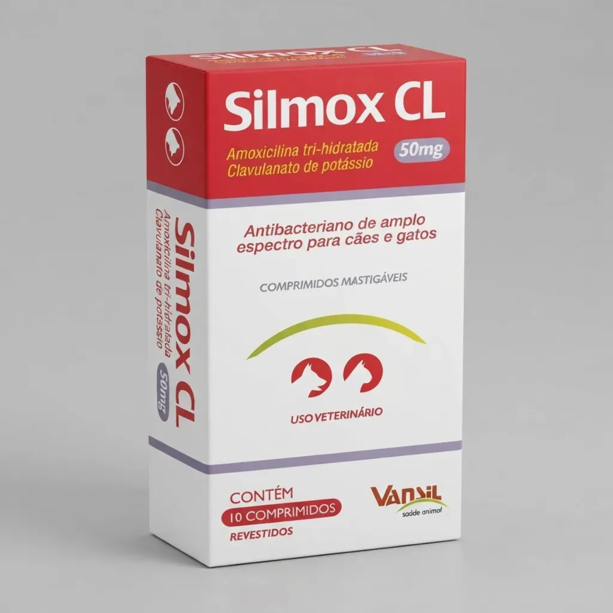 Silmox CL 50mg - Amoxicilina + Clavulanato - 10 Comprimidos