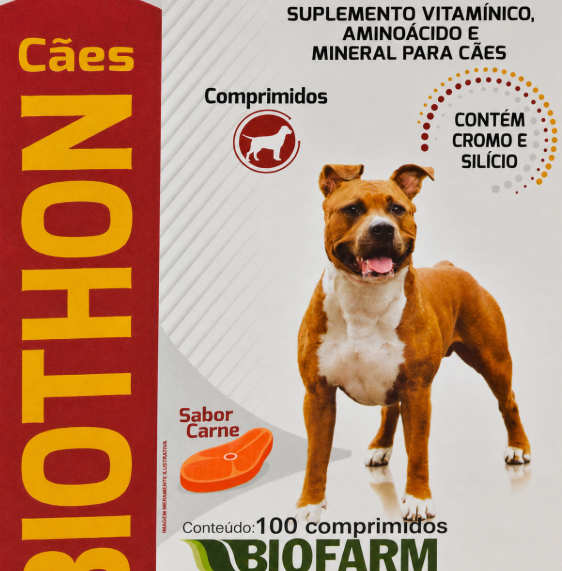 Biothon Cães 100 Comprimidos Biofarm - Suplemento de Aminoácidos, Vitaminas e Minerais