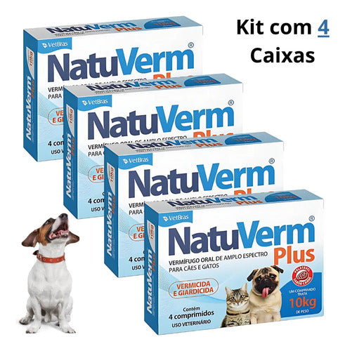 NATU VERM 10 KG PLUS 04 X 01 - KIT C/4 UNIDADES