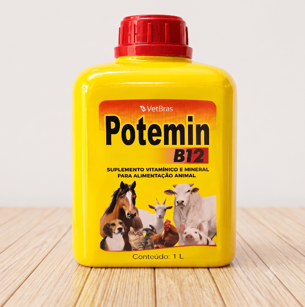 Potemin B12 Vetbras 1L - Suplemento Vitamínico e Mineral