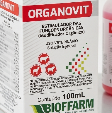 Organovit 100ml Biofarm - Promotor de Crescimento para Bovinos e Caprinos