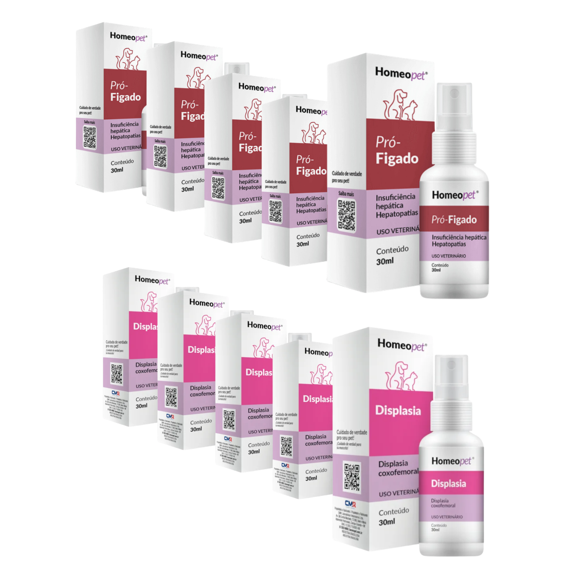 Kit: 5 Pro Fígado + 5 Displasia (homeopet)