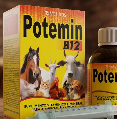 Potemin B12 Vetbras 120ml Kit com 2 Unidades - Suplemento Vitamínico e Mineral