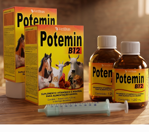 Potemin B12 Vetbras 120ml Kit com 2 Unidades - Suplemento Vitamínico e Mineral