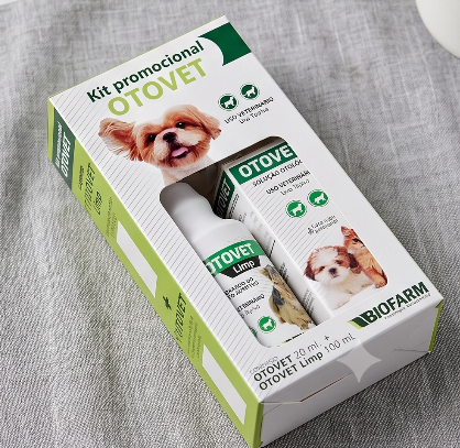 Kit Otovet Biofarm Tratamento e Limpeza Auricular para Cães e Gatos