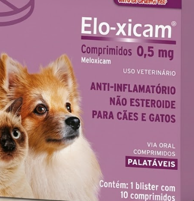 Elo-Xicam 0,5mg Chemitec 10 Comprimidos - Cães e Gatos - Anti-inflamatório à Base de Meloxicam