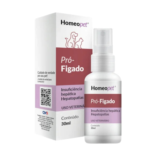 Pró-Fígado Homeopet 30ml - Cães e Gatos - Insuficiência Hepática e Hepatopatias