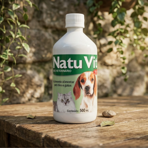 Natu Vit Vetbras 500ml - Ômega 3, 6 e 9 para Pele e Pelo