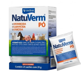 Natu Verm Pó Vetbras Display 25x20g - Vermífugo Oral
