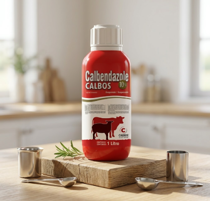Calbendazole 10% Calbos - Frasco 1L - Vermífugo Oral para Bovinos, Ovinos e Caprinos