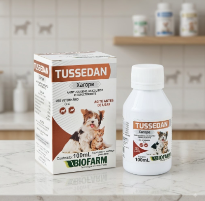 Tussedan Xarope 100ml Biofarm - Cães e Gatos - Antitussígeno, Mucolítico e Expectorante