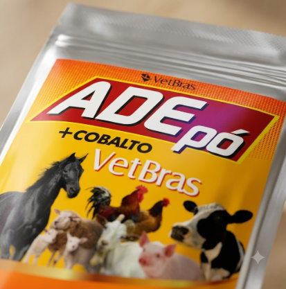 ADE Pó + Cobalto Vetbras 1kg - Suplemento Vitamínico e Mineral para Animais de Produção