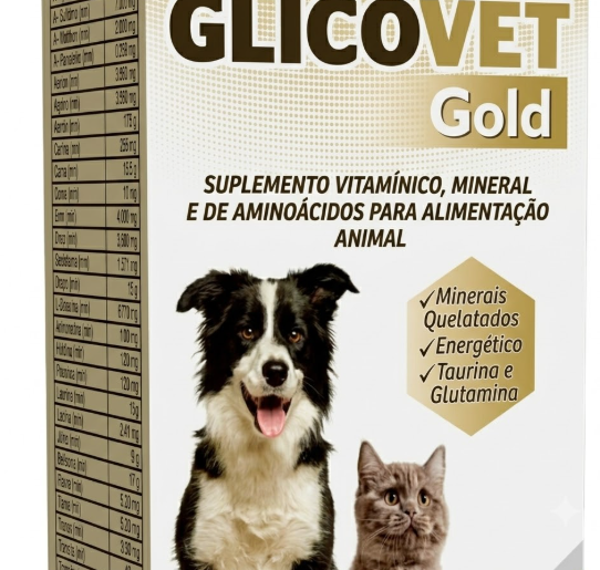 Glicovet Gold Vetbras 30ml - Suplemento Mineral, Vitamínico e de Aminoácidos