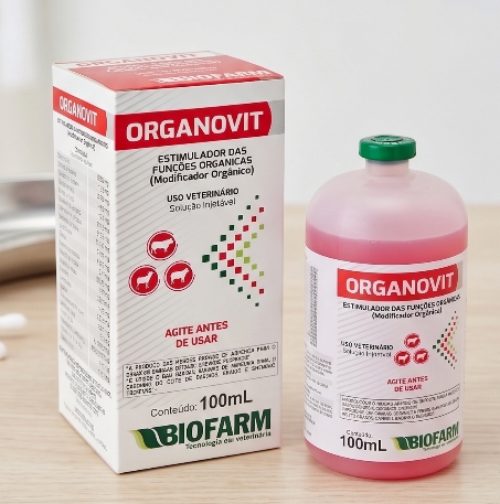 Organovit 100ml Biofarm - Promotor de Crescimento para Bovinos e Caprinos