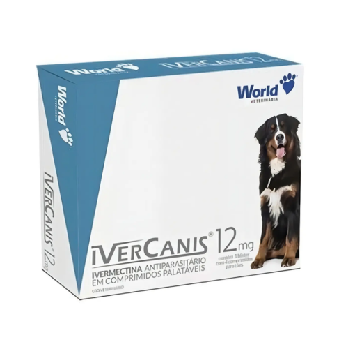 Ivercanis 12mg World Veterinária - Cães até 60kg - Sarnicida e Antiparasitário