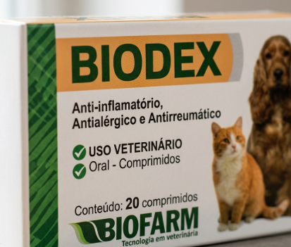 Biodex Pet Biofarm 20 Comprimidos - Cães e Gatos - Anti-inflamatório à Base de Dexametasona