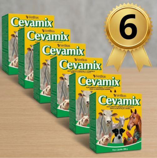 Cevamix 200g Vetbras Kit com 6 Unidades - Suplemento Mineral Vitamínico