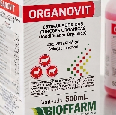 Kit 2 Organovit 500ml Biofarm - Promotor de Crescimento para Bovinos e Caprinos