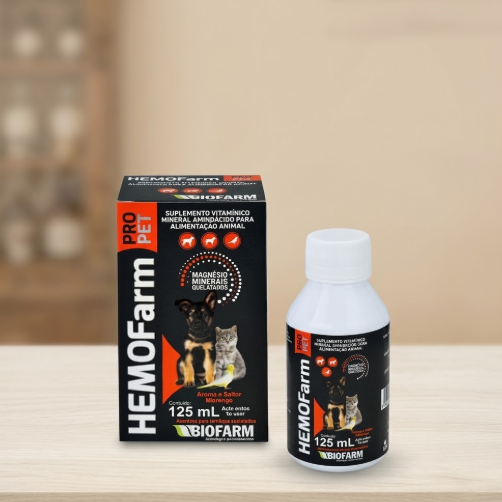 Hemofarm Pro Pet Biofarm 125ml - Suplemento Vitamínico e Mineral