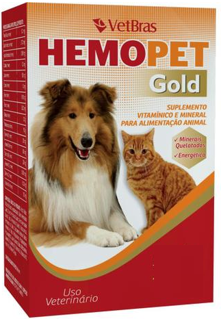 Hemopet Gold Vetbras 30ml - Frasco Pequeno - Cães e Gatos - Suplemento Vitamínico e Mineral