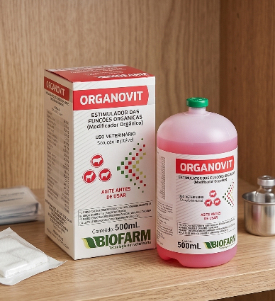 Organovit 500ml Biofarm - Regulador do Metabolismo para Bovinos e Caprinos