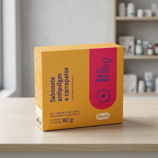 Sabonete Antipulgas Ibapet 80g Ibasa - Antiparasitário e Antisséptico