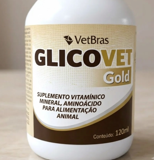 Glicovet Gold Vetbras 120ml - Suplemento Mineral, Vitamínico e de Aminoácidos
