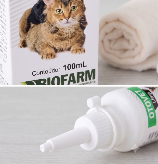 Otovet Limp 100ml Biofarm - Solução de Limpeza Auricular para Cães e Gatos