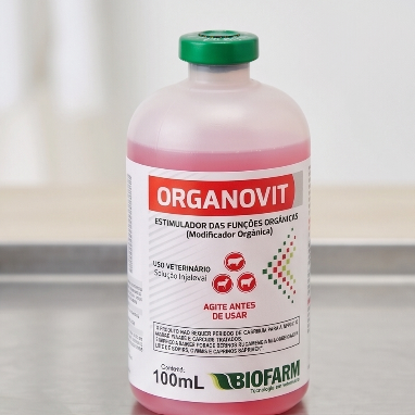 Organovit 100ml Biofarm - Promotor de Crescimento para Bovinos e Caprinos