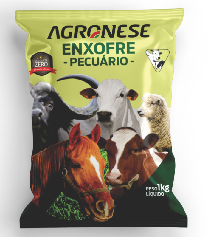 Enxofre Pecuário 1kg - Suplemento Mineral para Bovinos, Bubalinos, Caprinos, Ovinos e Equinos
