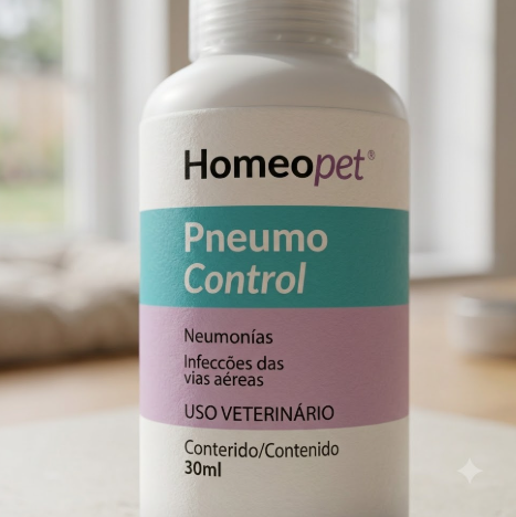 Pneumo Control Homeopet 30ml - Cães e Gatos - Suporte em Infecções Respiratórias