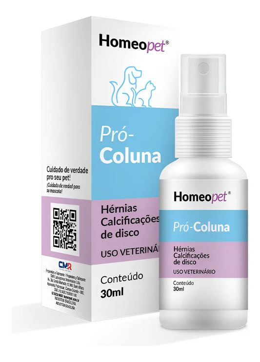 Pró-Coluna Homeopet 30ml - Cães e Gatos - Hérnia de Disco e Dores na Coluna