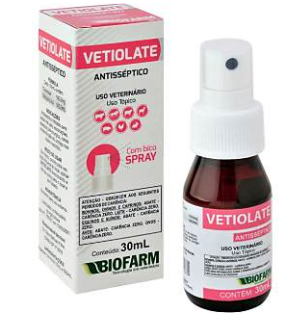 Vetiolate Pet Spray 30ml Biofarm - Cães e Gatos - Antisséptico Tópico
