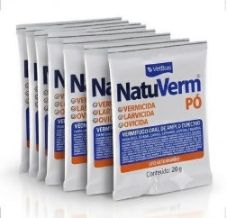 Natu Verm Pó Vetbras Kit com 10 Sachês 20g — Vermífugo Oral para Animais de Produção