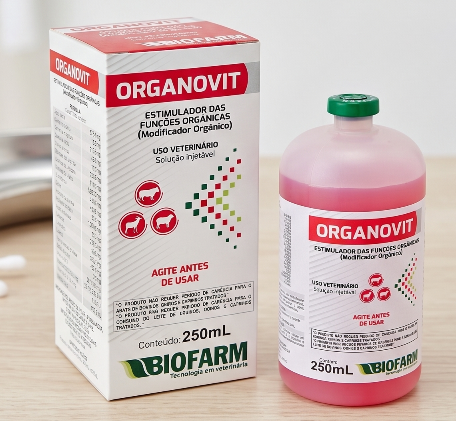 Organovit 250ml Biofarm - Promotor de Crescimento para Bovinos e Caprinos
