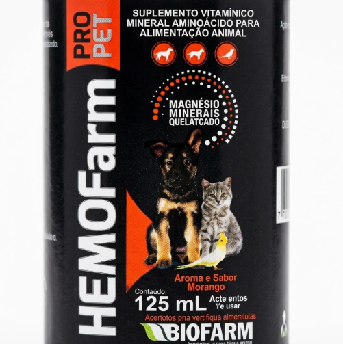 Hemofarm Pro Pet Biofarm 125ml - Suplemento Vitamínico e Mineral