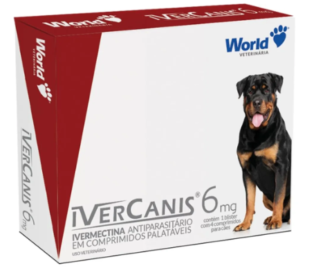 Ivercanis 6mg World Veterinária - Cães até 30kg -  Sarnicida e Antiparasitário