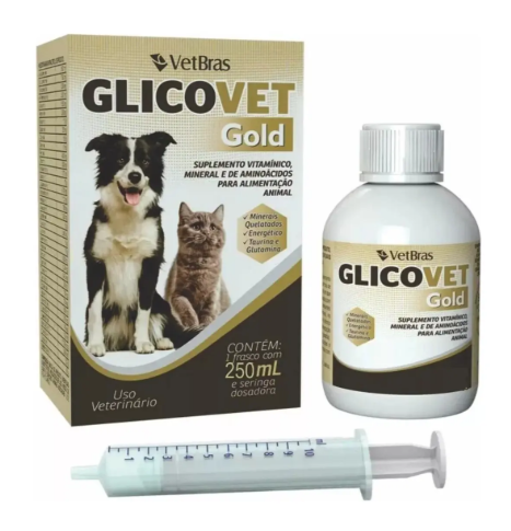 Glicovet Gold Vetbras 250ml - Suplemento Mineral, Vitamínico e de Aminoácidos