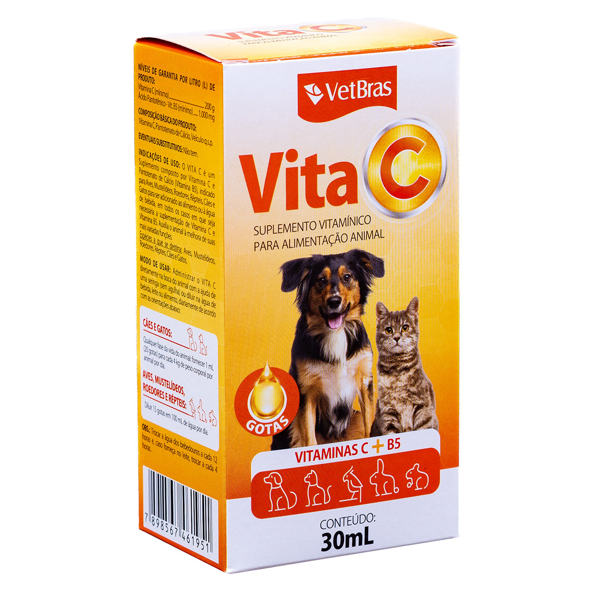 Vita C VetBras 30ml - Suplemento com Vitamina C e Ácido Pantotênico