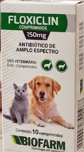 Floxiclin 150mg Biofarm 10 Comprimidos - Cães e Gatos - Antibiótico à Base de Enrofloxacino