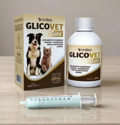 Glicovet Gold Vetbras 120ml - Suplemento Mineral, Vitamínico e de Aminoácidos