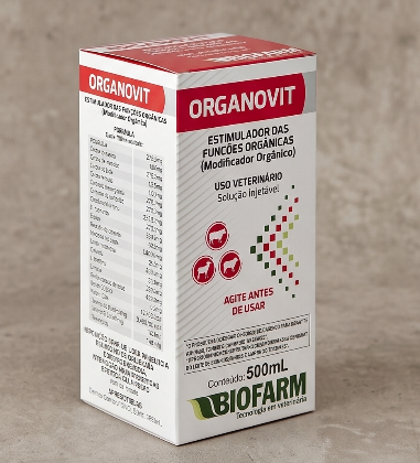 Organovit 500ml Biofarm - Regulador do Metabolismo para Bovinos e Caprinos